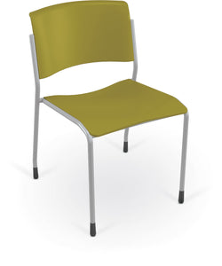 Mooreco Akt 4-Leg Stacking Chair with Tube Frame, 17.6" Seat Height