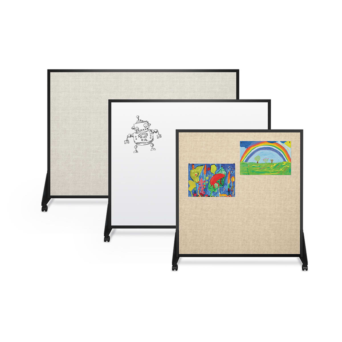 Mooreco Preschool Divider - Markerboard one side - Vinyl one side 4'H × 5'W (Mooreco 648F) - SchoolOutlet