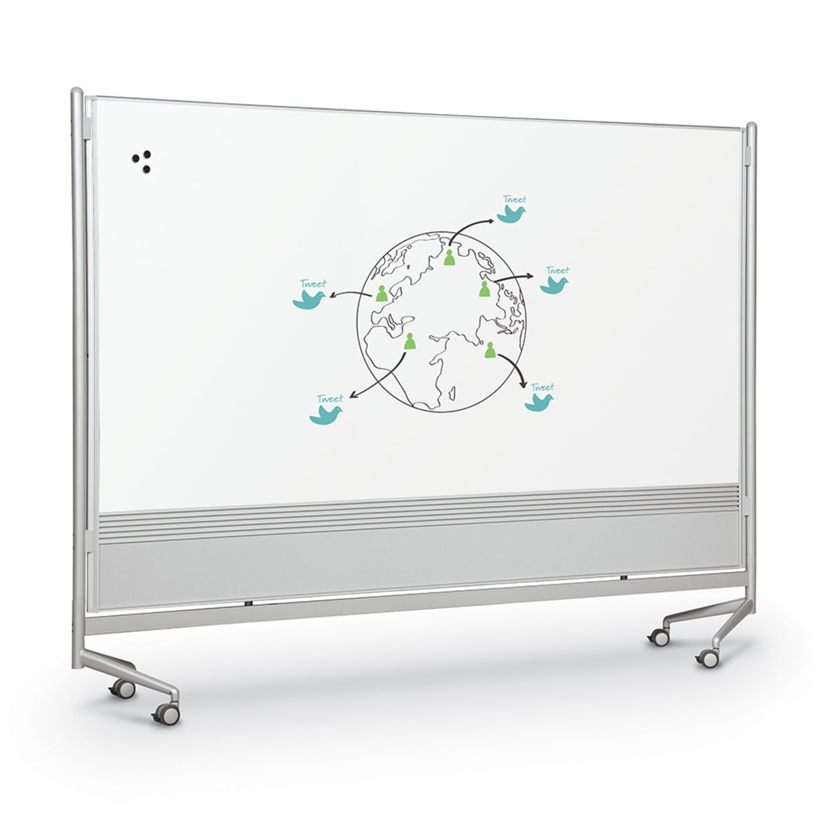 Mooreco Mobile Room Divider & Display Panel Dura-Rite - Both Sides - 6'H x 4'W (Mooreco 661AD-HH) - SchoolOutlet