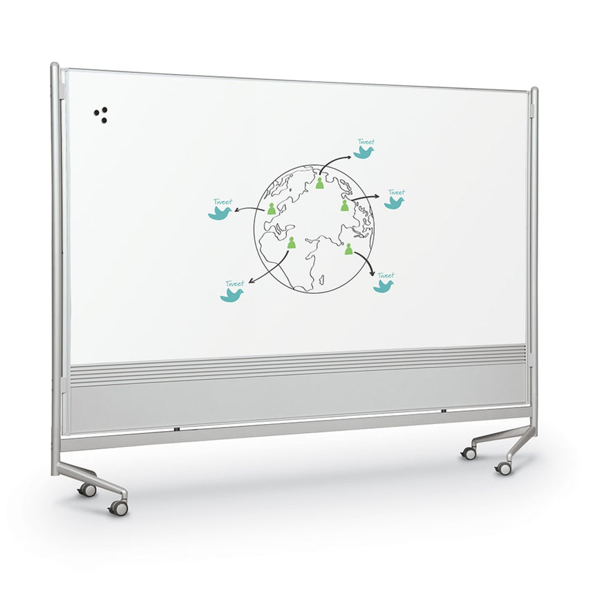 Mooreco Mobile Room Divider & Display Panel Dura-Rite - Both Sides - 6'H x 6'W (Mooreco 661AG-HH) - SchoolOutlet