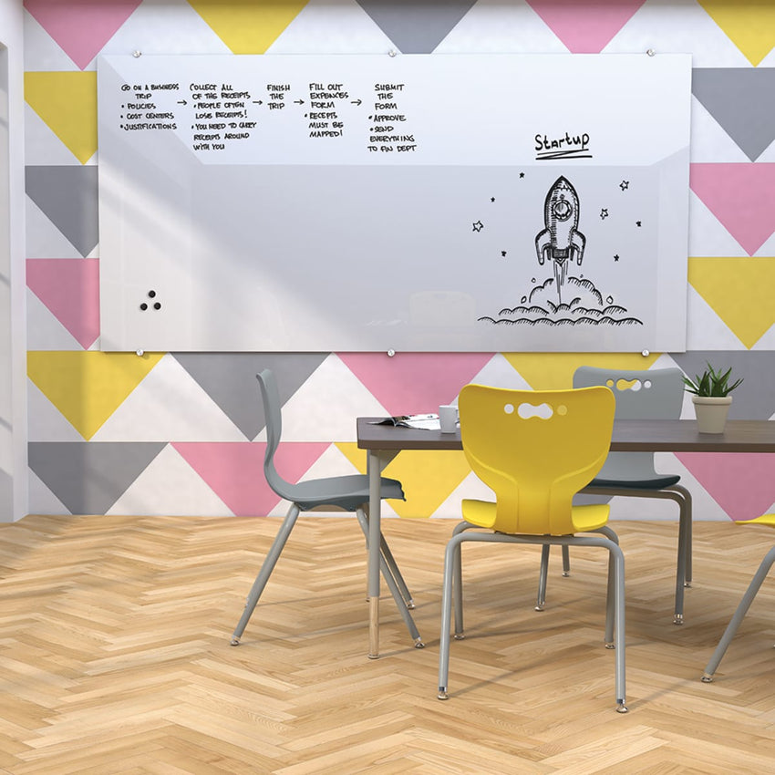 Mooreco Visionary Magnetic Glass Dry Erase Board - 8'W x 4'H (Mooreco 83846) - SchoolOutlet