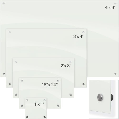 Mooreco Enlighten White, Non-Magnetic Glass Boards - 2'H x 3'W (Mooreco 83939) - SchoolOutlet