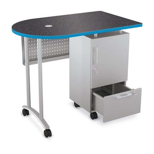 Mooreco Mobile Teacher Workstation II - Platinum Base 40"H X 47.6"W X 30"D (Mooreco 91289) - SchoolOutlet