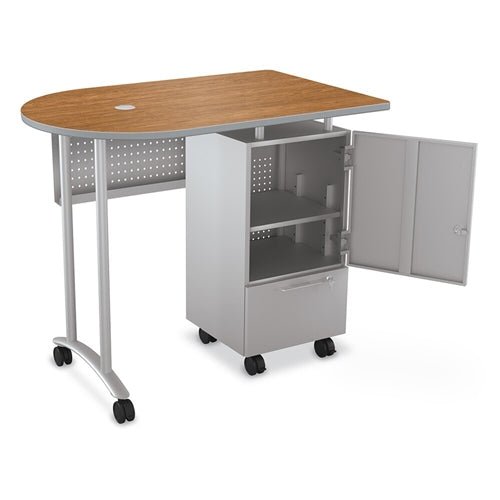 Mooreco Mobile Teacher Workstation II - Platinum Base 40"H X 47.6"W X 30"D (Mooreco 91289) - SchoolOutlet