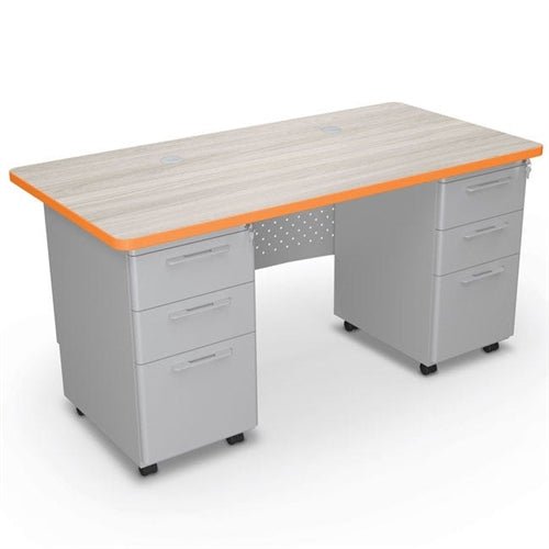 Mooreco 91778 Avid Modular Double Pedestal Desk 60"x30"x30" (Mooreco 91778) - SchoolOutlet