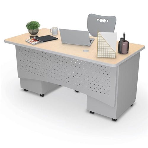 Mooreco 91779 Avid Modular Double Pedestal Desk 60"x24"x30" (Mooreco 91779) - SchoolOutlet