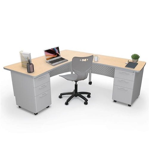 Mooreco 91782 Avid Modular L-Shaped Desk System - Return Desk 29.8"H x 60"W x 36.3"D - Left (Mooreco 91782) - SchoolOutlet