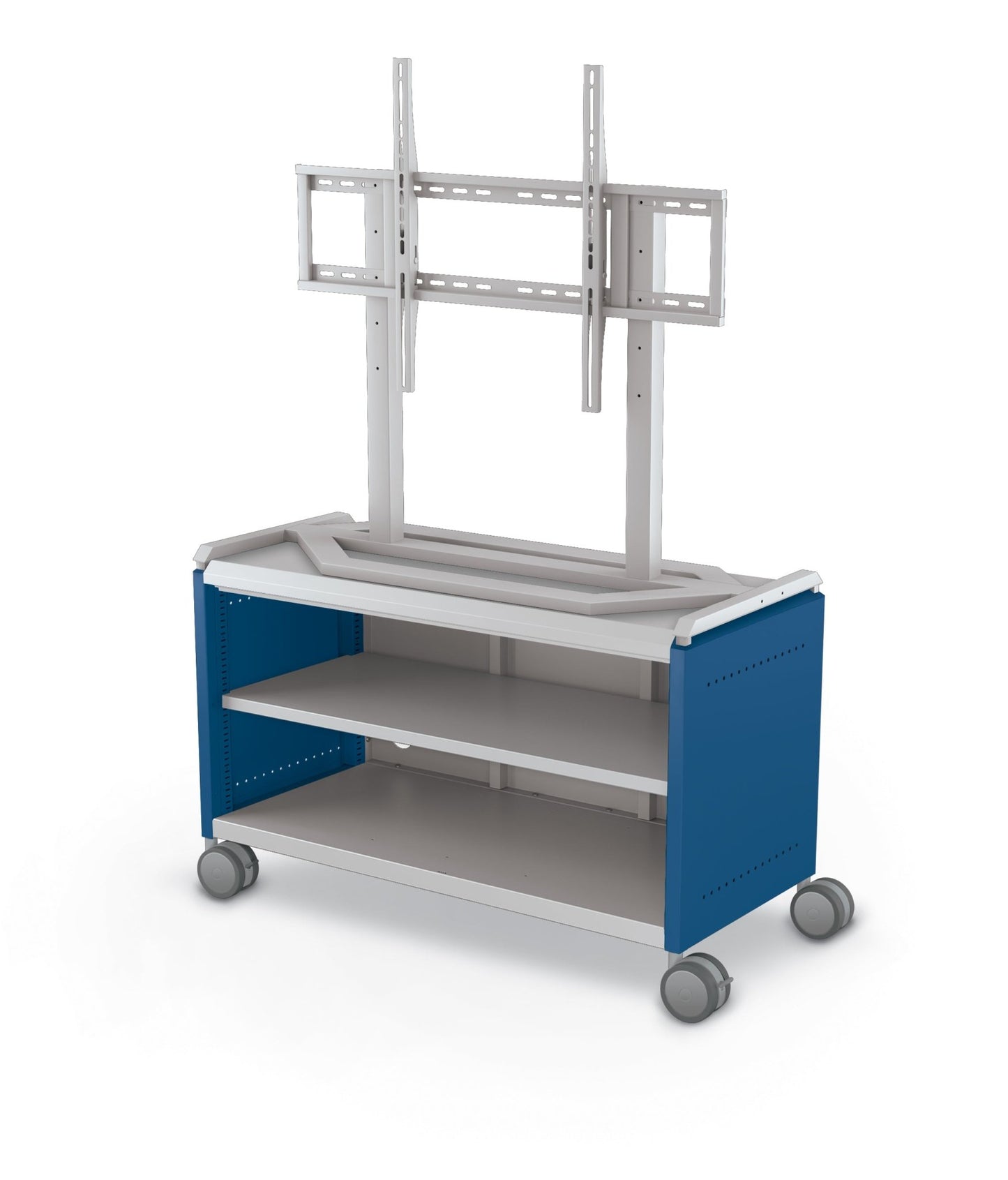 Mooreco Compass Cabinet Maxi H1 Standard Back and Side Panels, No Doors with Shelves, Casters and TV Mount (MOR-A3A1X1D1A0) - SchoolOutlet
