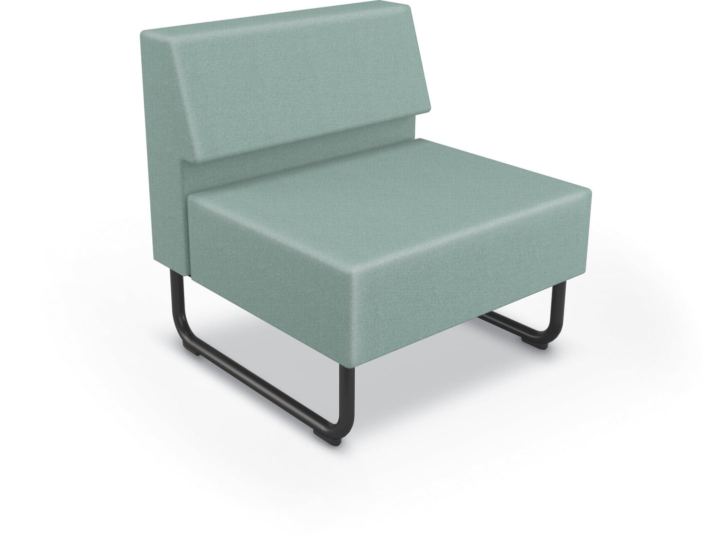 Mooreco Akt Soft Seating Lounge Chair - Armless - Grade 02 Fabric and Powder Coated Sled Legs - SchoolOutlet