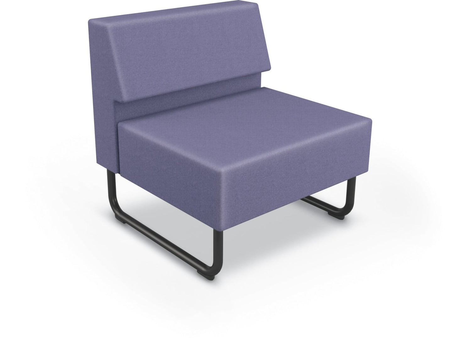 Mooreco Akt Soft Seating Lounge Chair - Armless - Grade 02 Fabric and Powder Coated Sled Legs - SchoolOutlet