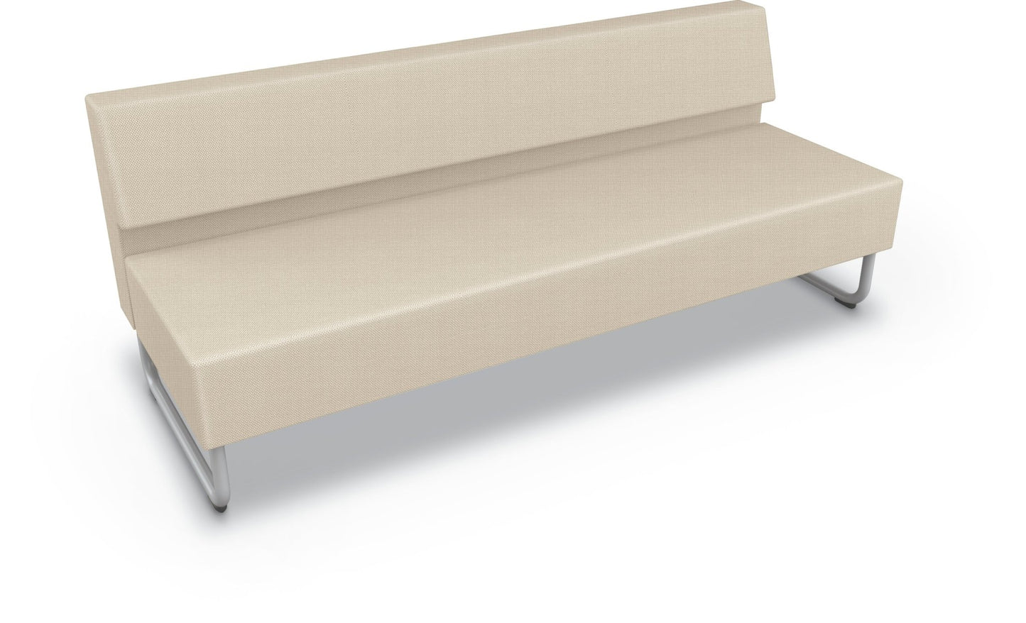 Mooreco Akt Soft Seating Lounge Sofa - Armless - Grade 02 Fabric and Powder Coated Sled Legs - SchoolOutlet