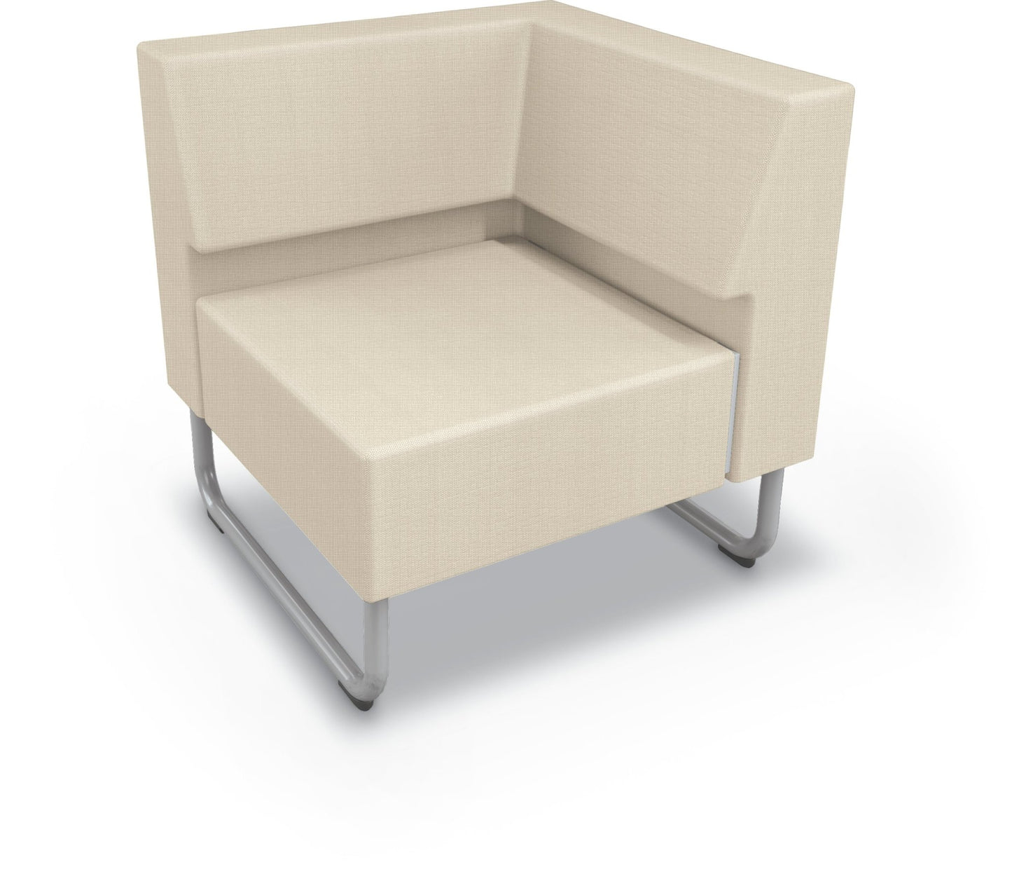 Mooreco Akt Soft Seating Lounge Corner Chair - Grade 02 Fabric and Powder Coated Sled Legs - SchoolOutlet