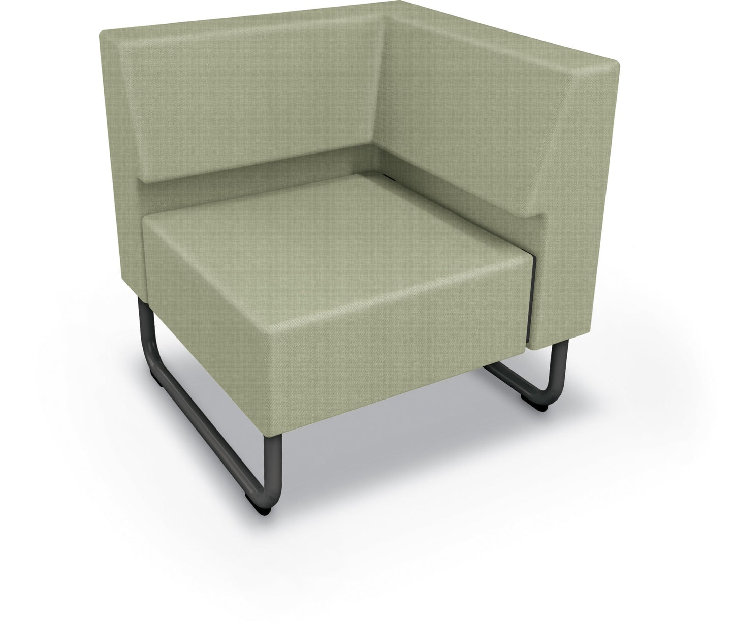 Mooreco Akt Soft Seating Lounge Corner Chair - Grade 02 Fabric and Powder Coated Sled Legs - SchoolOutlet