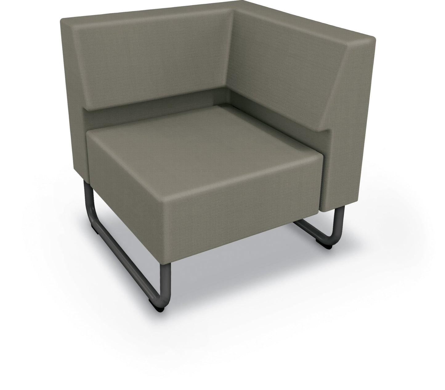 Mooreco Akt Soft Seating Lounge Corner Chair - Grade 02 Fabric and Powder Coated Sled Legs - SchoolOutlet