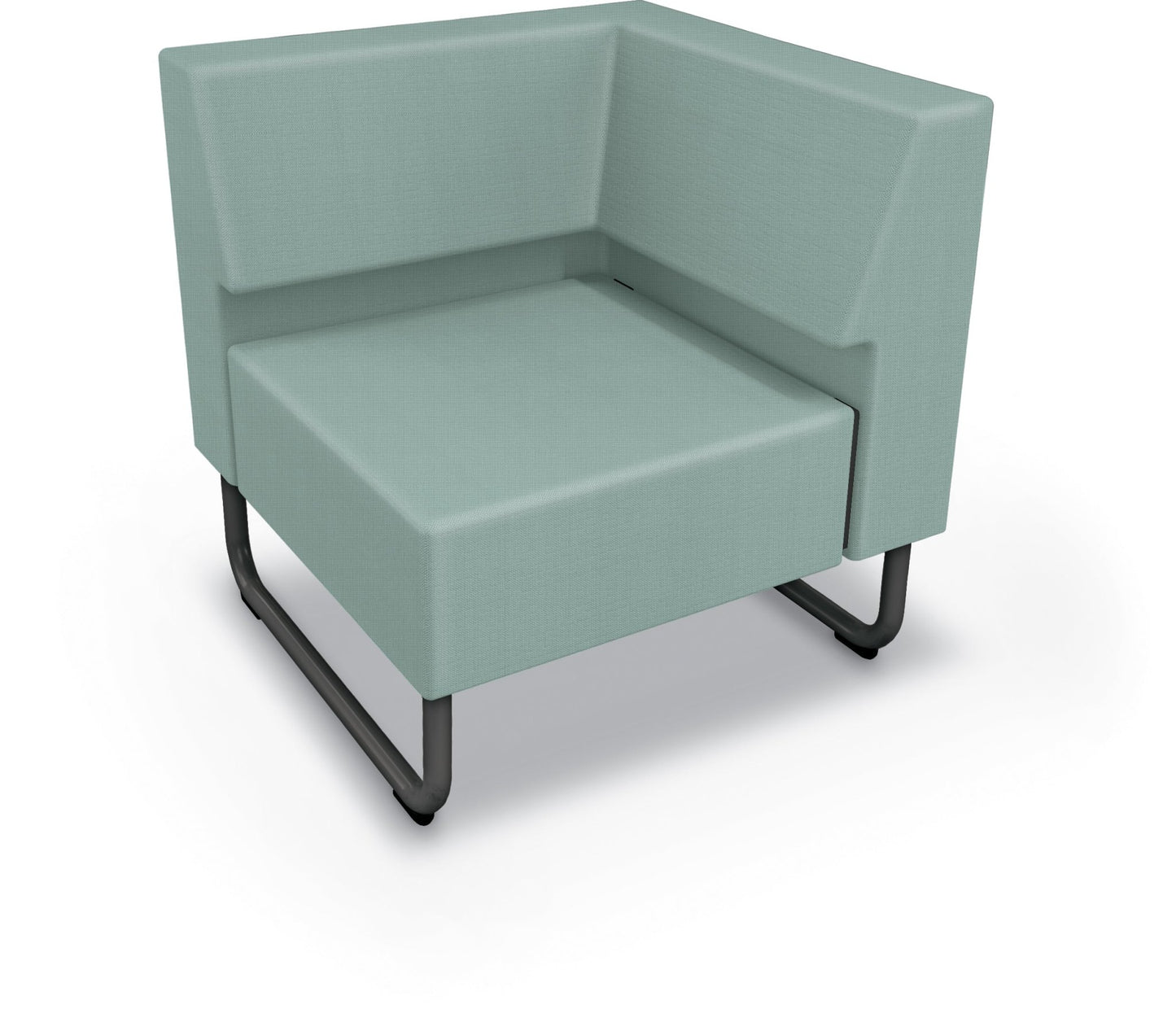 Mooreco Akt Soft Seating Lounge Corner Chair - Grade 02 Fabric and Powder Coated Sled Legs - SchoolOutlet