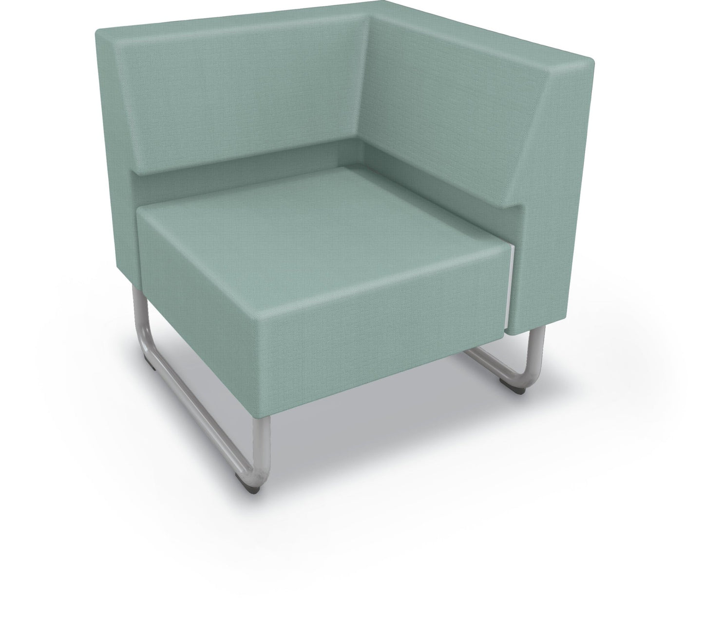 Mooreco Akt Soft Seating Lounge Corner Chair - Grade 02 Fabric and Powder Coated Sled Legs - SchoolOutlet