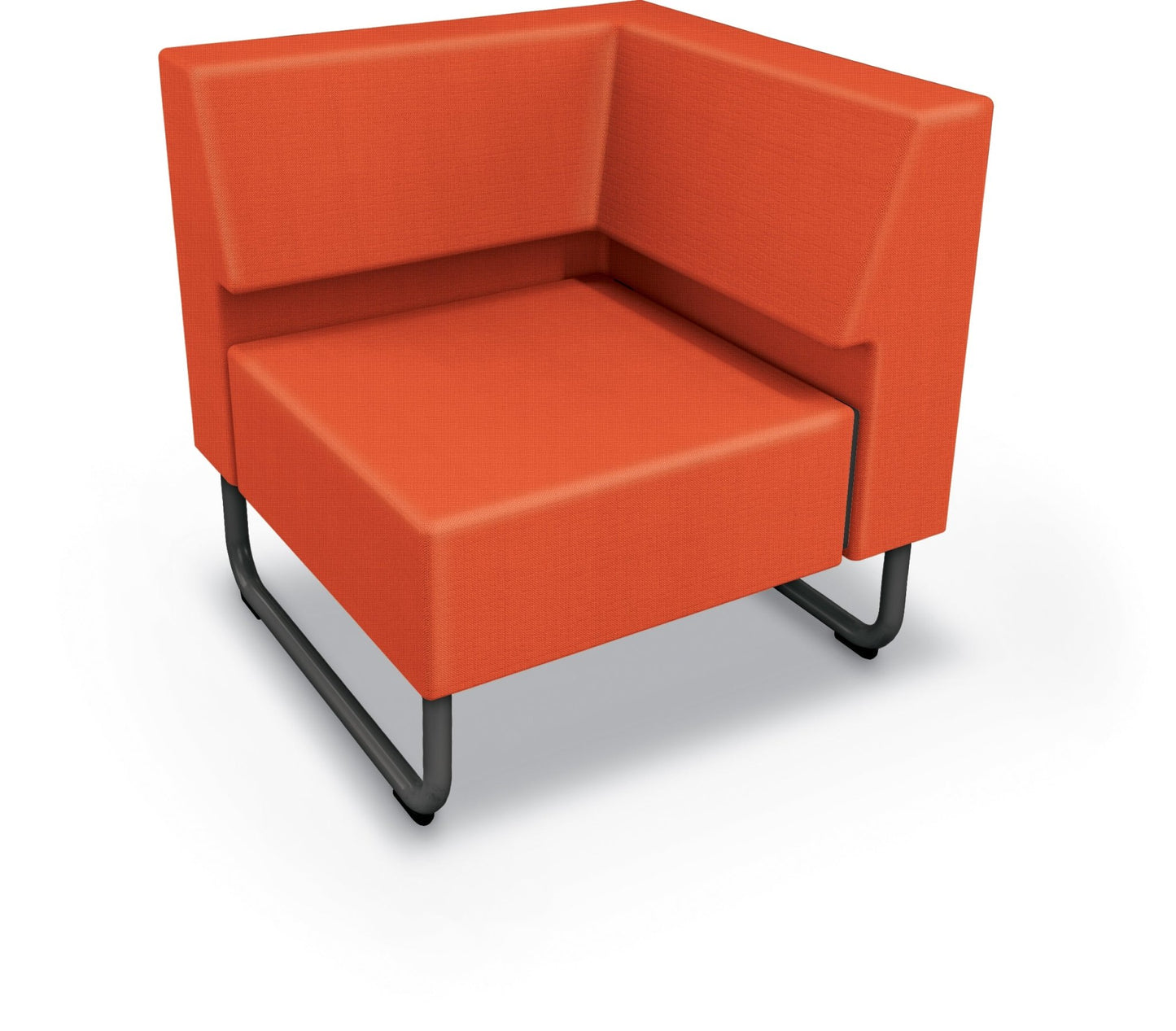Mooreco Akt Soft Seating Lounge Corner Chair - Grade 02 Fabric and Powder Coated Sled Legs - SchoolOutlet