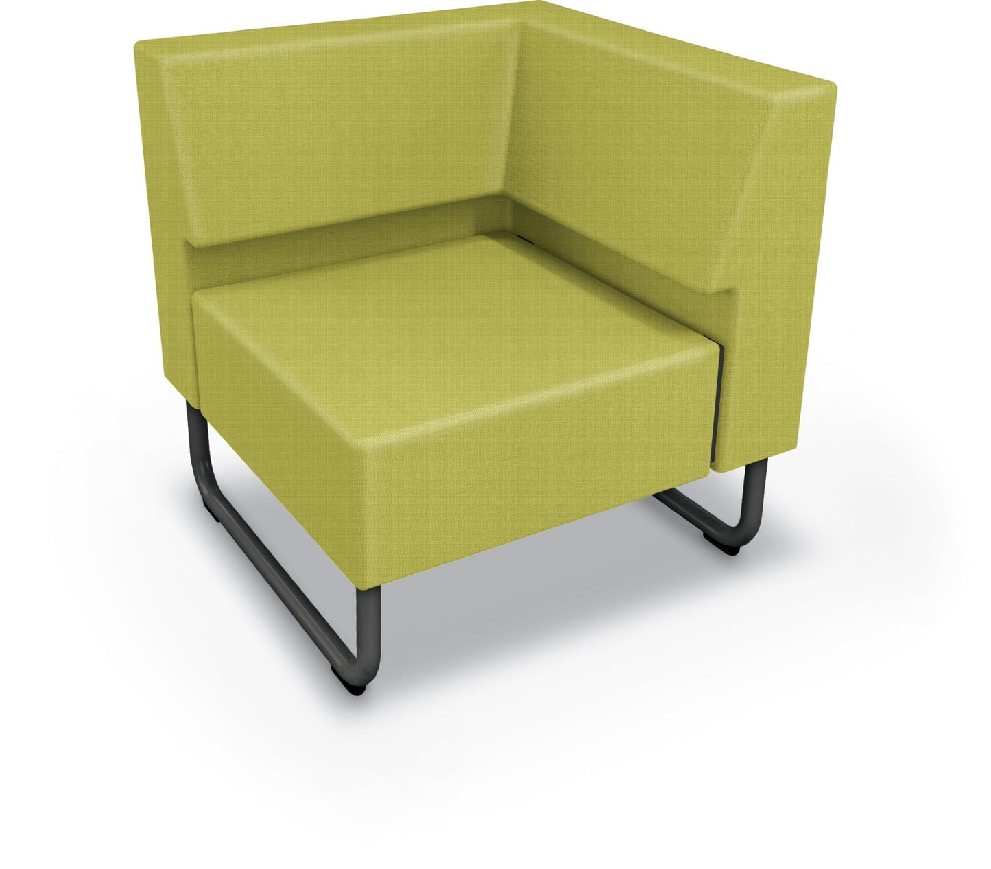 Mooreco Akt Soft Seating Lounge Corner Chair - Grade 02 Fabric and Powder Coated Sled Legs - SchoolOutlet