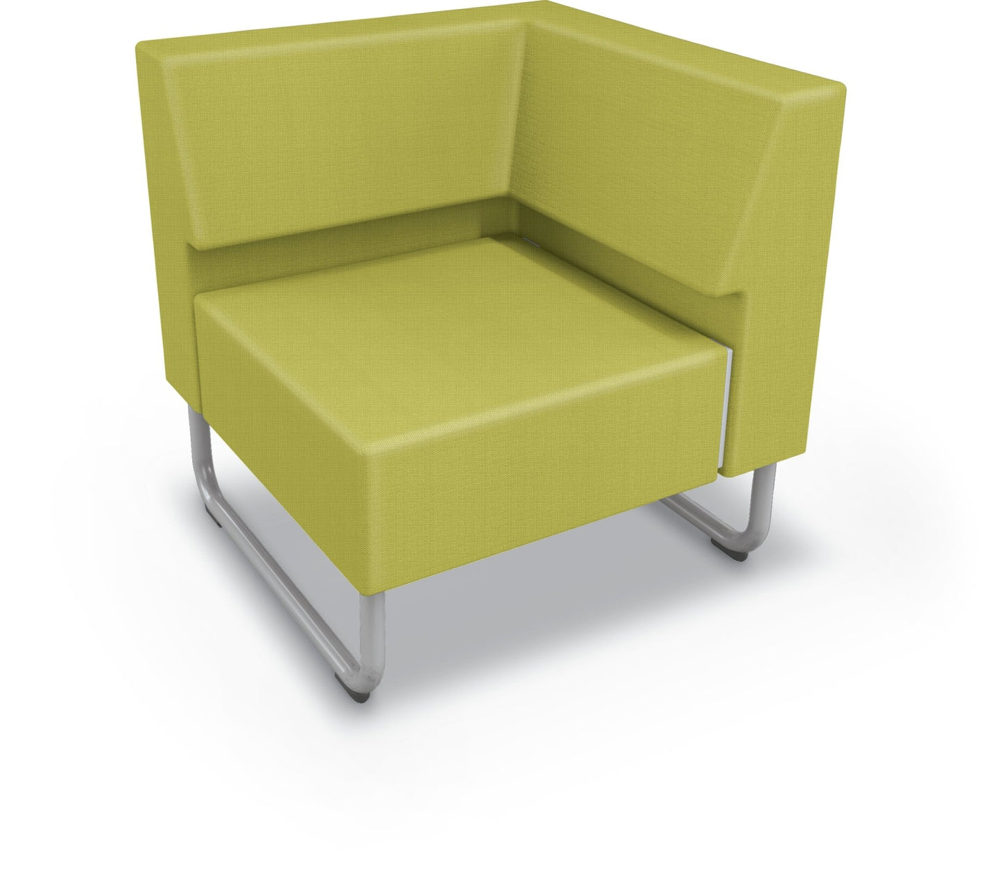 Mooreco Akt Soft Seating Lounge Corner Chair - Grade 02 Fabric and Powder Coated Sled Legs - SchoolOutlet