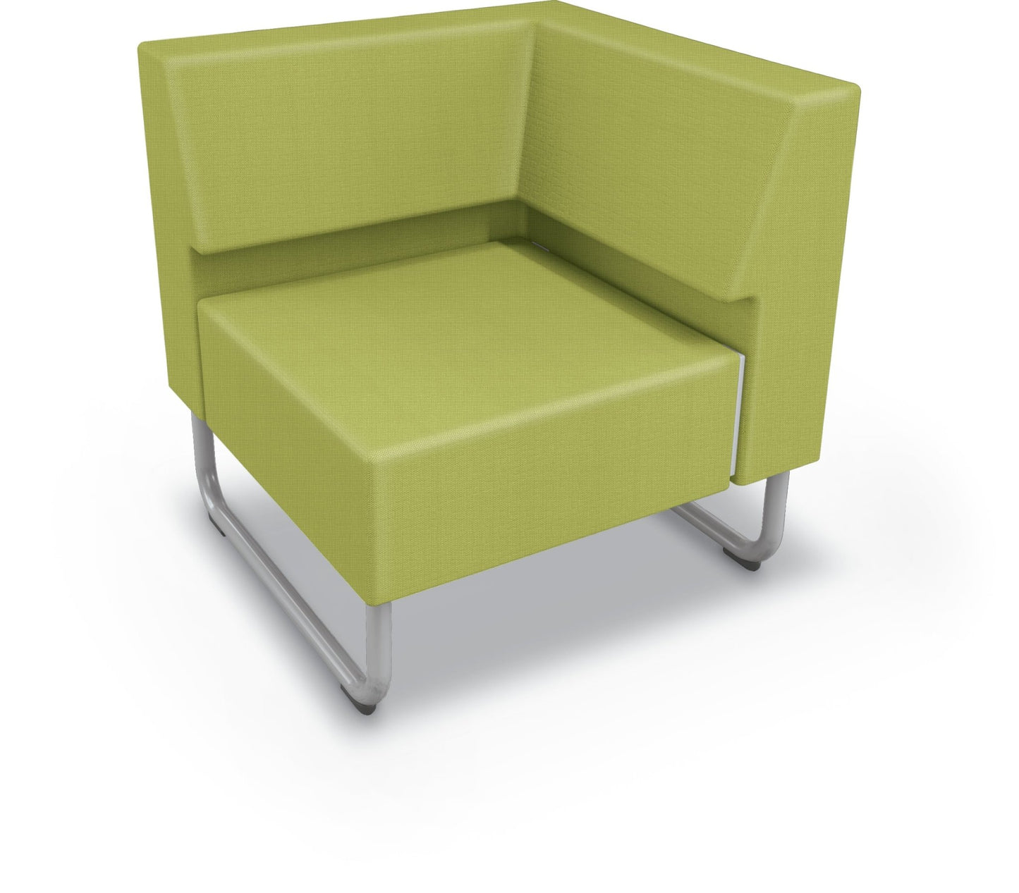Mooreco Akt Soft Seating Lounge Corner Chair - Grade 02 Fabric and Powder Coated Sled Legs - SchoolOutlet