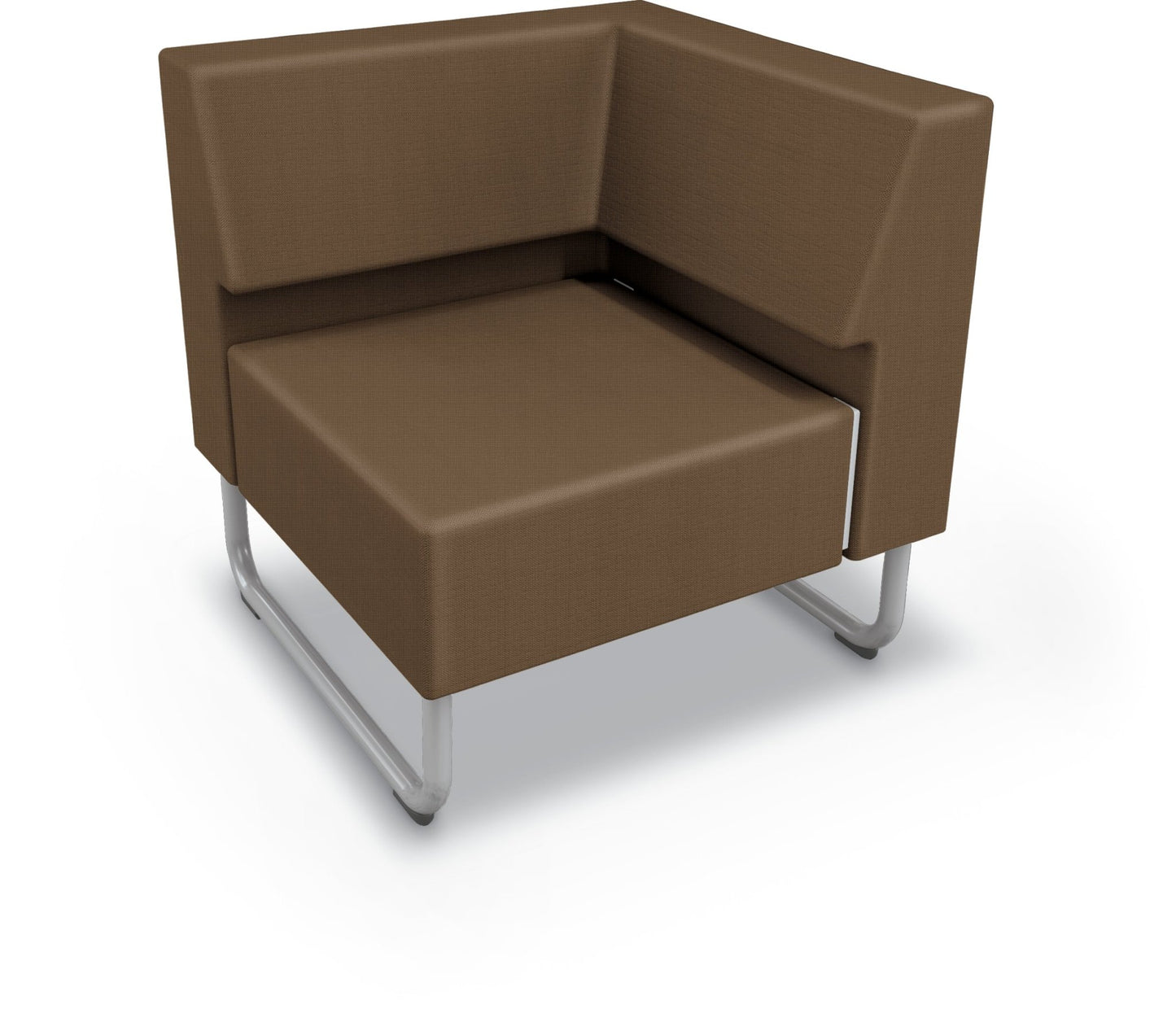 Mooreco Akt Soft Seating Lounge Corner Chair - Grade 02 Fabric and Powder Coated Sled Legs - SchoolOutlet