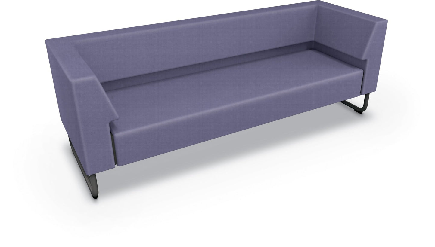Mooreco Akt Soft Seating Lounge Sofa - Both Arms - Grade 02 Fabric and Powder Coated Sled Legs - SchoolOutlet