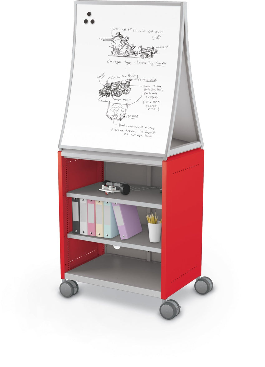 Mooreco Compass Cabinet Midi H2 Standard Back and Side Panels - No Doors with Shelves, Casters and Ogee Board (MOR-B2A1X1D1B0) - SchoolOutlet