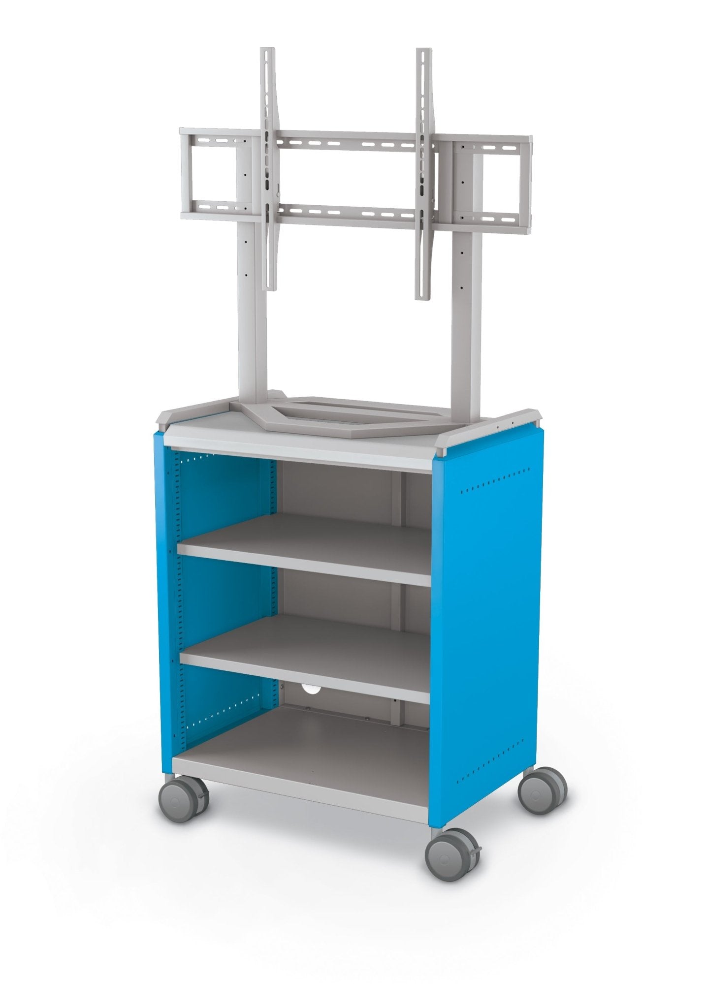 Mooreco Compass Cabinet Midi H2 Standard Back and Side Panels - No Doors with Shelves, Casters and TV Mount (MOR-B2A1X1D1A0) - SchoolOutlet