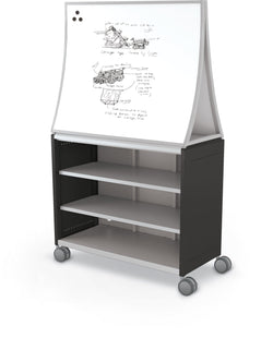 Mooreco Compass Cabinet Maxi H2 Standard Back and Side Panels, No Doors with Shelves, Casters and Ogee Board (MOR-B3A1X1D1B0)