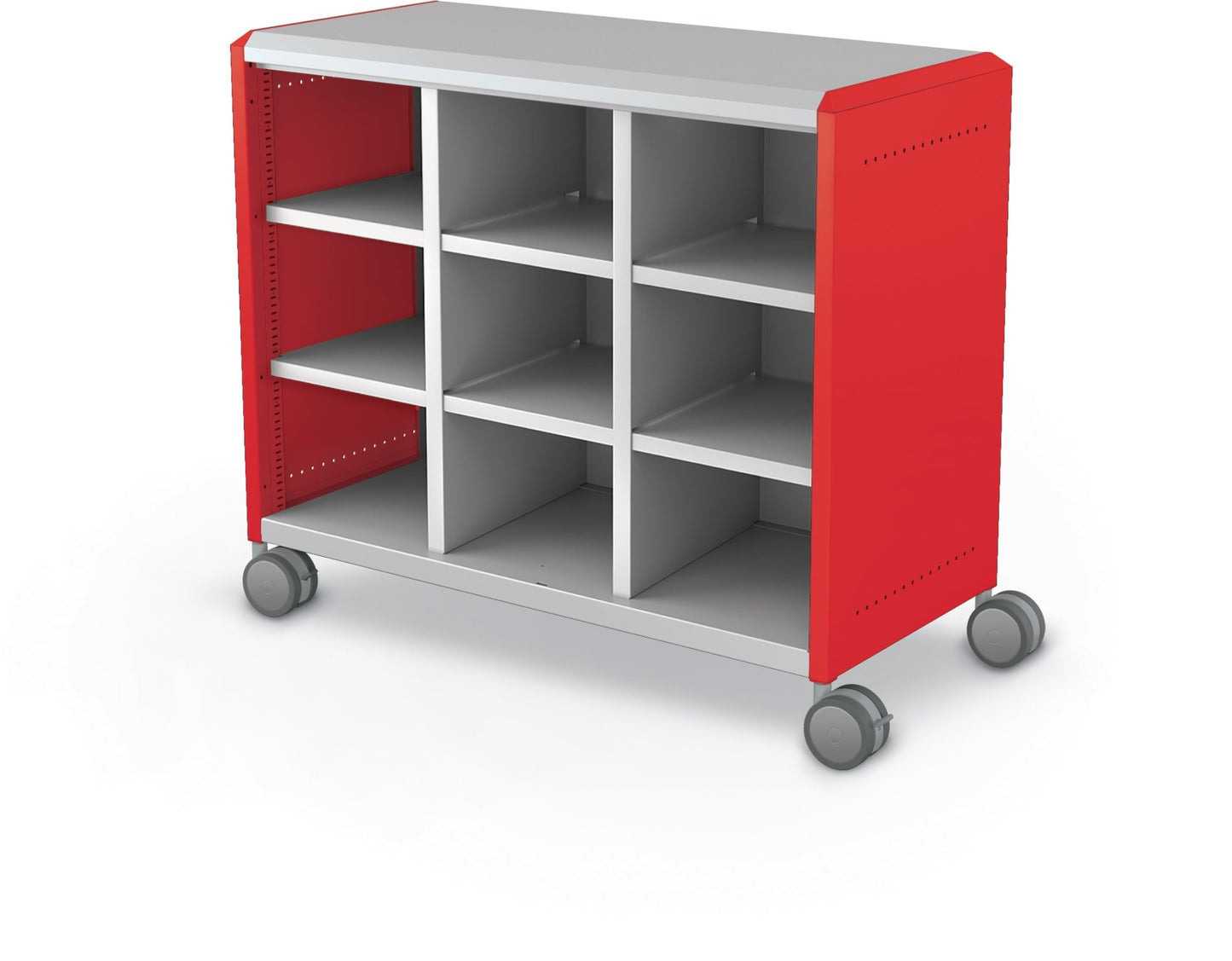Mooreco Compass Cabinet Maxi H2 Standard Back and Side Panels, No Doors with Cubbies and Casters (MOR-B3A1X1E1X0) - SchoolOutlet