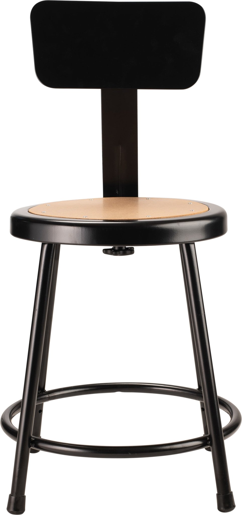 NPS 18" H Heavy Duty Steel Stool With Backrest (National Public Seating NPS-6218B) - SchoolOutlet