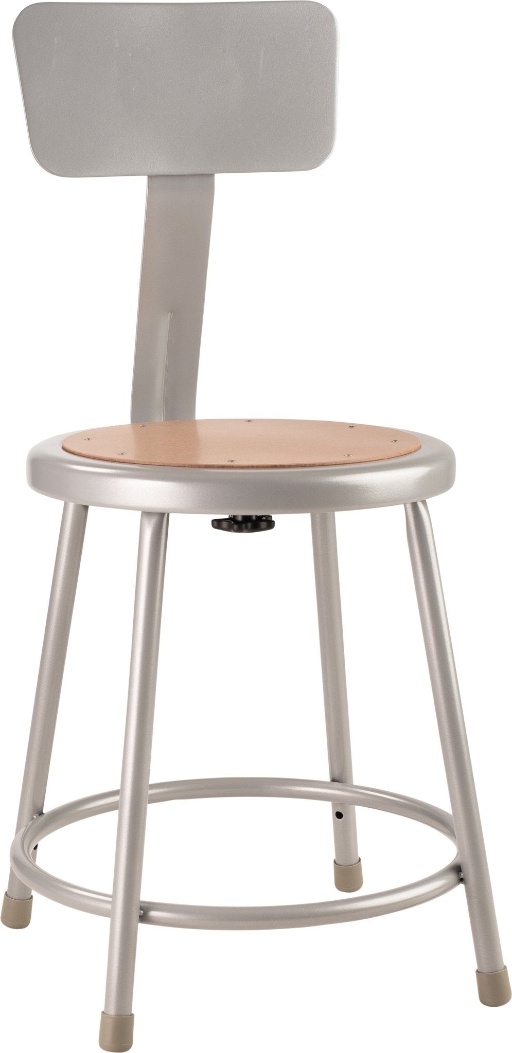 NPS 18" H Heavy Duty Steel Stool With Backrest (National Public Seating NPS-6218B) - SchoolOutlet