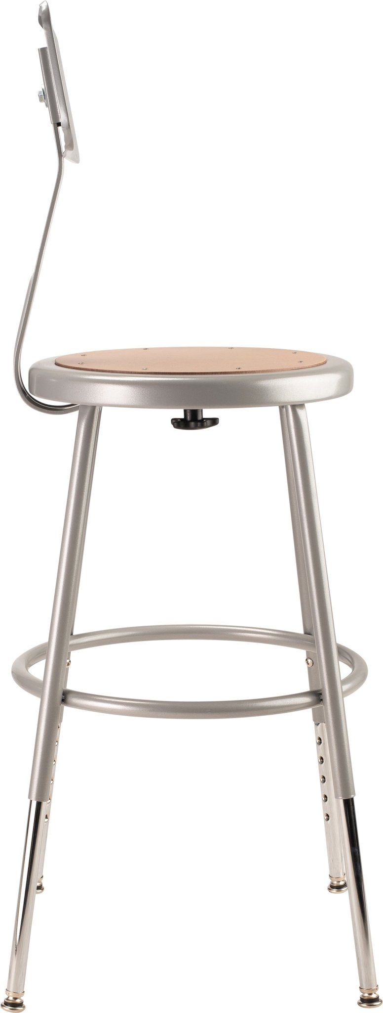 NPS 18.5 - 26.5" H Height Adjustable Heavy Duty Steel Stool with Backrest (National Public Seating NPS-6218HB) - SchoolOutlet