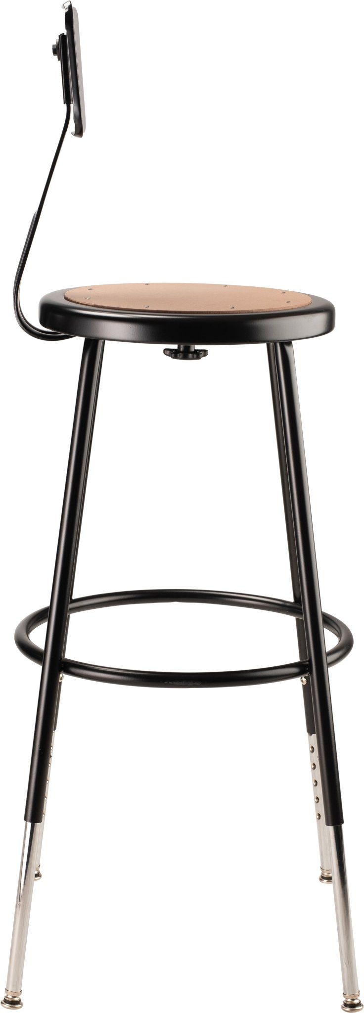 NPS 24.5" - 32.5" Height Adjustable Heavy Duty Steel Stool with Backrest (National Public Seating NPS-6224HB) - SchoolOutlet