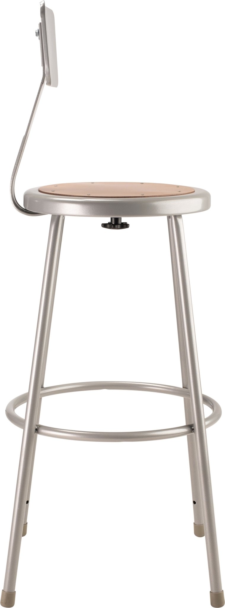 NPS 30" H Heavy Duty Steel Stool with Hardboard Seat & Backrest (National Public Seating NPS-6230B) - SchoolOutlet