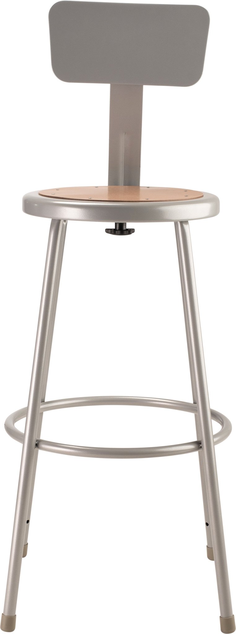 NPS 30" H Heavy Duty Steel Stool with Hardboard Seat & Backrest (National Public Seating NPS-6230B) - SchoolOutlet