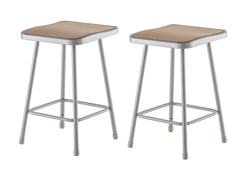 NPS 24" H Square Stool with Hardboard Seat (National Public Seating NPS-6324) - SchoolOutlet