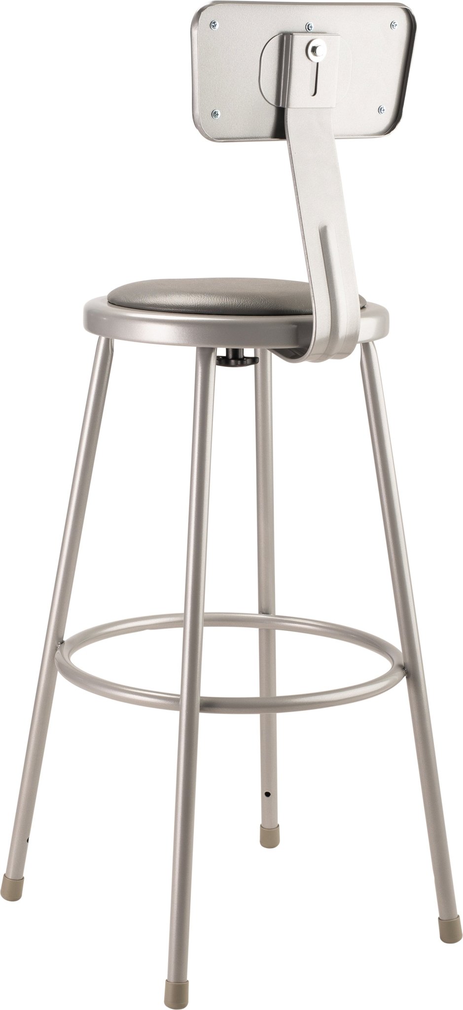 NPS 30" H Stool with Padded Seat and Backrest (National Public Seating NPS-6430B) - SchoolOutlet