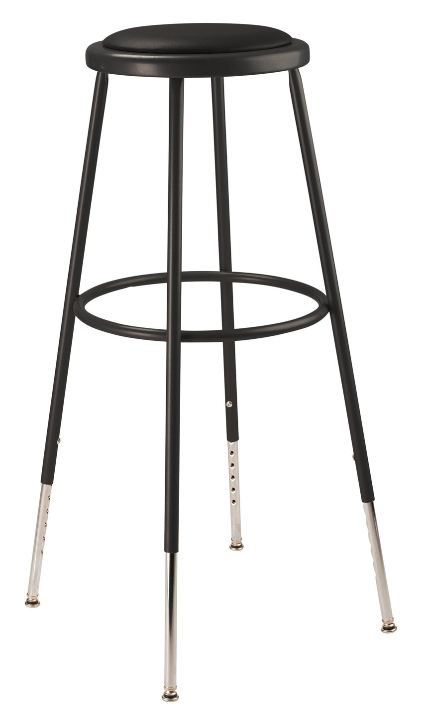 NPS 31" - 39" H Adjustable Height Stool with Padded Seat (National Public Seating NPS-6430H) - SchoolOutlet