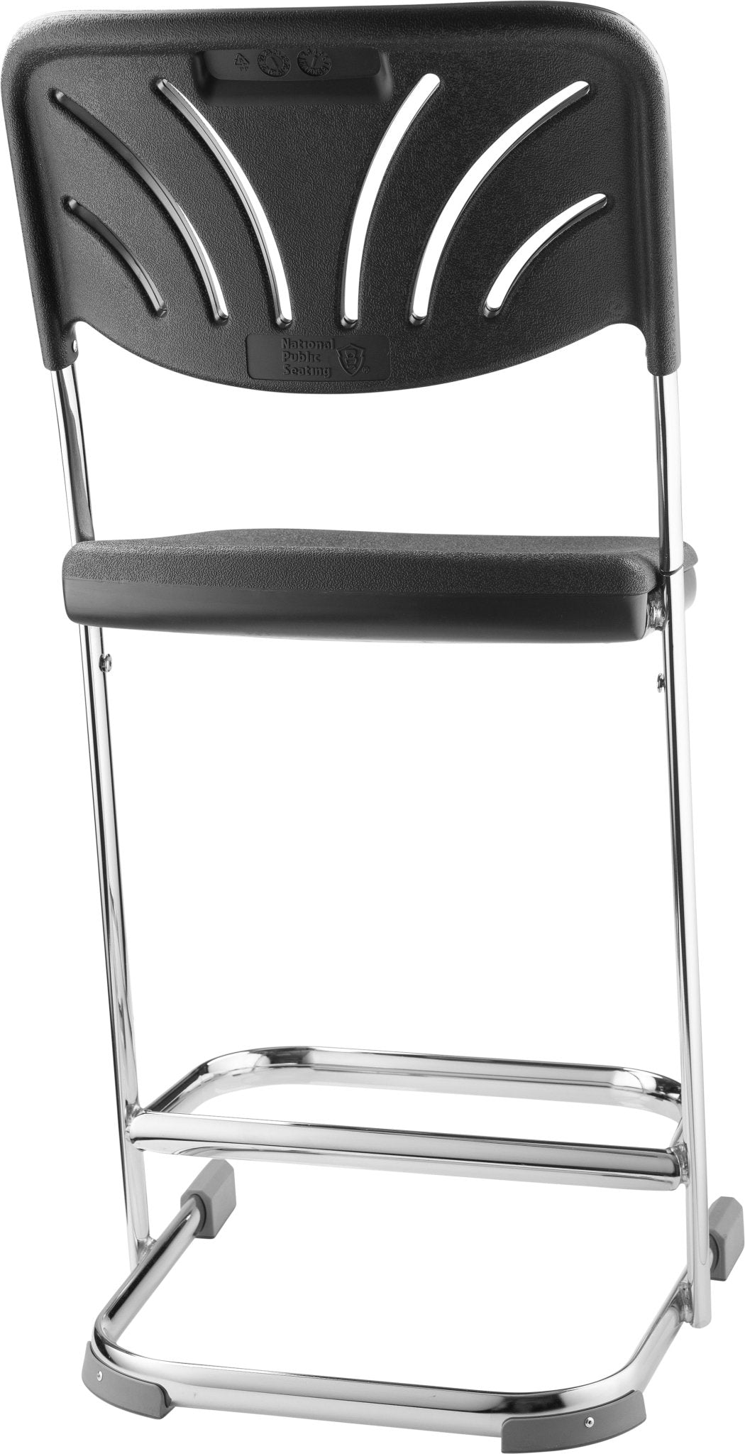 NPS Elephant Z-stool 22" H Stool with Blow Molded Seat and Backrest (National Public Seating NPS-6622B) - SchoolOutlet