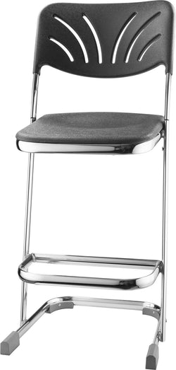NPS Elephant Z-stool 24" H Stool with Blow Molded Seat and Backrest (National Public Seating NPS-6624B)