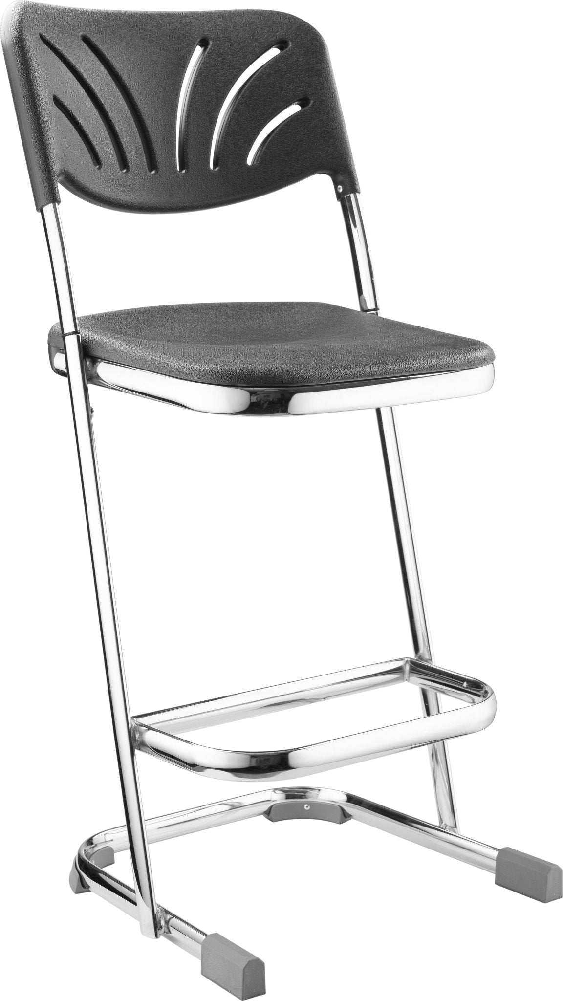 NPS Elephant Z-stool 24" H Stool with Blow Molded Seat and Backrest (National Public Seating NPS-6624B) - SchoolOutlet