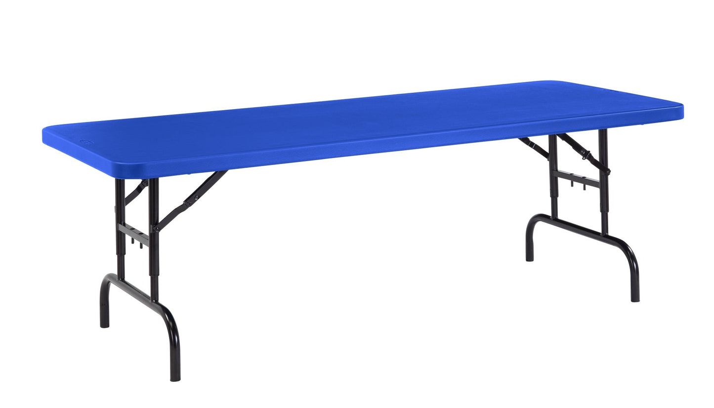 NPS Colorful Plastic Folding Table with Adjustable Height - 30"W x 72"L (National Public Seating NPS-BTA3072) - SchoolOutlet