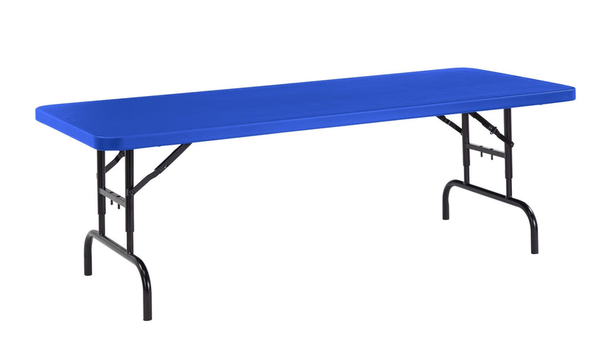 NPS Colorful Plastic Folding Table with Adjustable Height - 30"W x 72"L (National Public Seating NPS-BTA3072) - SchoolOutlet