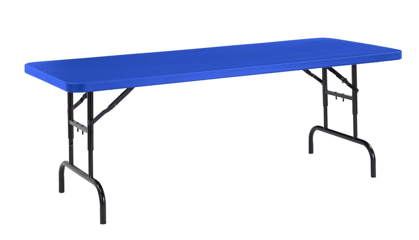 NPS Colorful Plastic Folding Table with Adjustable Height - 30"W x 72"L (National Public Seating NPS-BTA3072) - SchoolOutlet