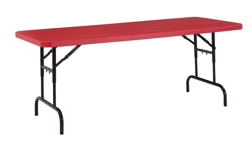 NPS Colorful Plastic Folding Table with Adjustable Height - 30"W x 72"L (National Public Seating NPS-BTA3072) - SchoolOutlet