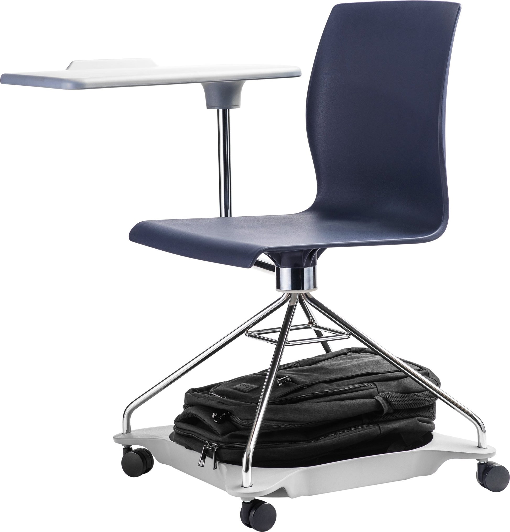 NPS GO Series Tablet Arm Student Desk with Wheels with Swivel Chair for Classrooms (National Public Seating NPS-COGO) - SchoolOutlet
