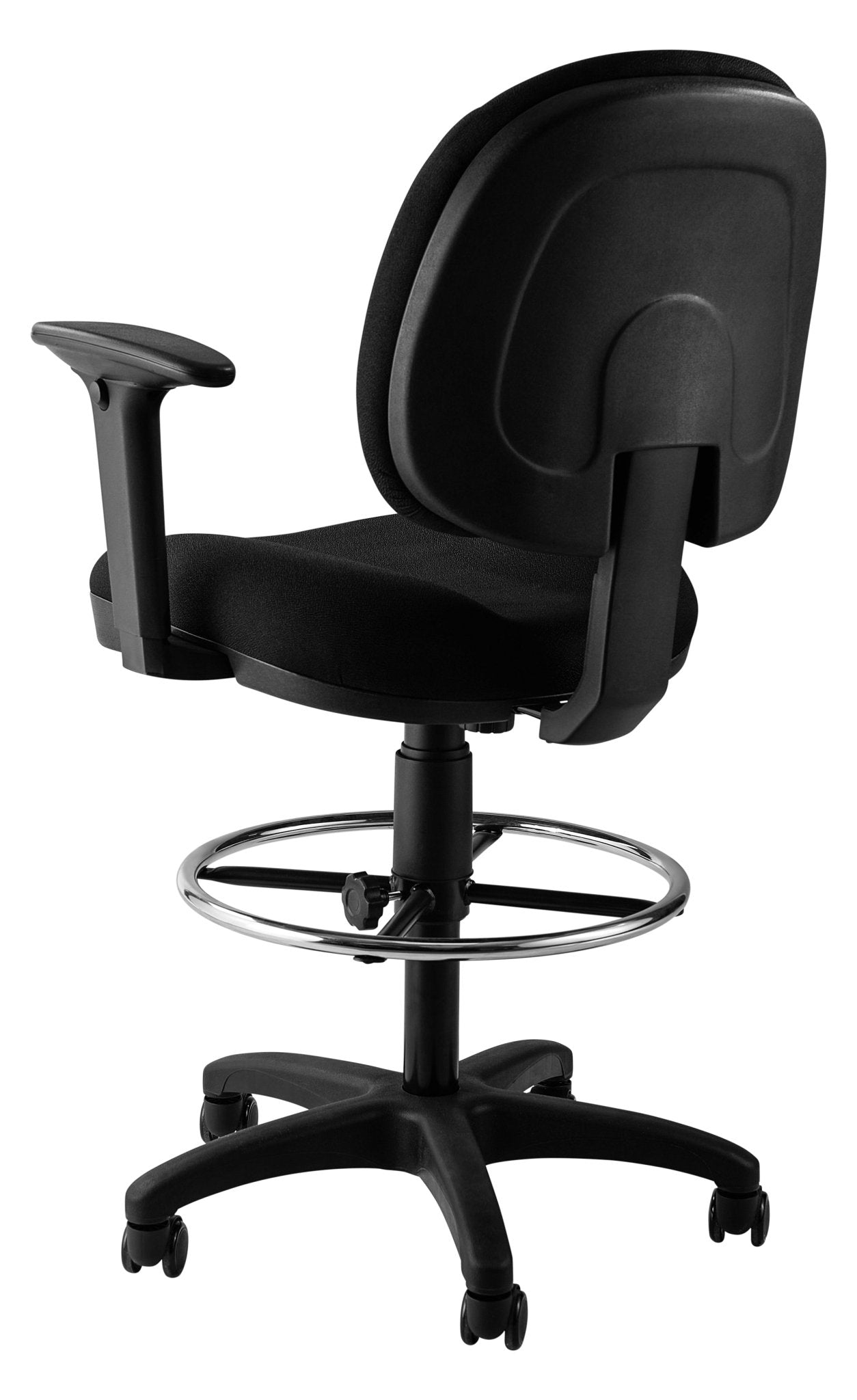 NPS Comfort Task Stool with Arms, 24.5" - 34.5" Height (National Public Seating NPS-CTS-A) - SchoolOutlet