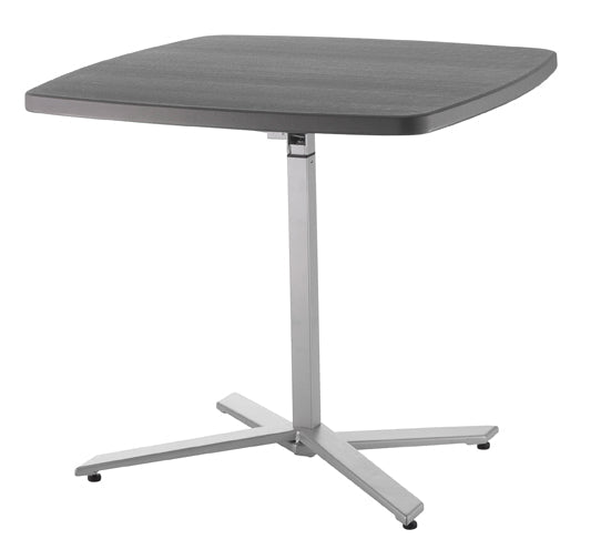 NPS CTT3042 - Cafe Table Adjustable Height 30"-42" Plastic Table - Charcoal/Silver (National Public Seating NPS-CTT3042) - SchoolOutlet