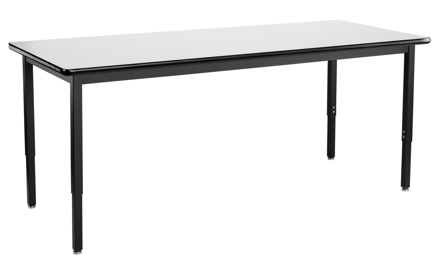 NPS Height Adjustable Utility Table, 24" X 72", Whiteboard Top (NationalPublic Seating NPS-HDT3-2472W) - SchoolOutlet